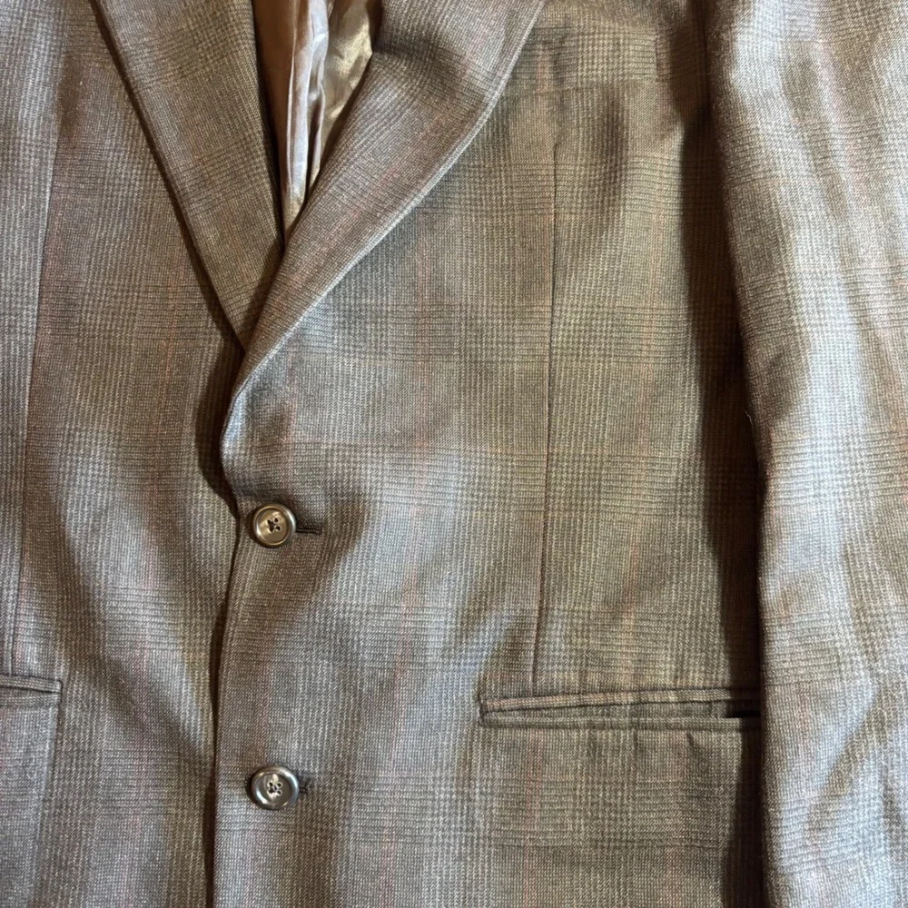 Vintage Burberrys Blazer Mens Brown Plaid 100% Wool Sport‎ Coat Jacket 42